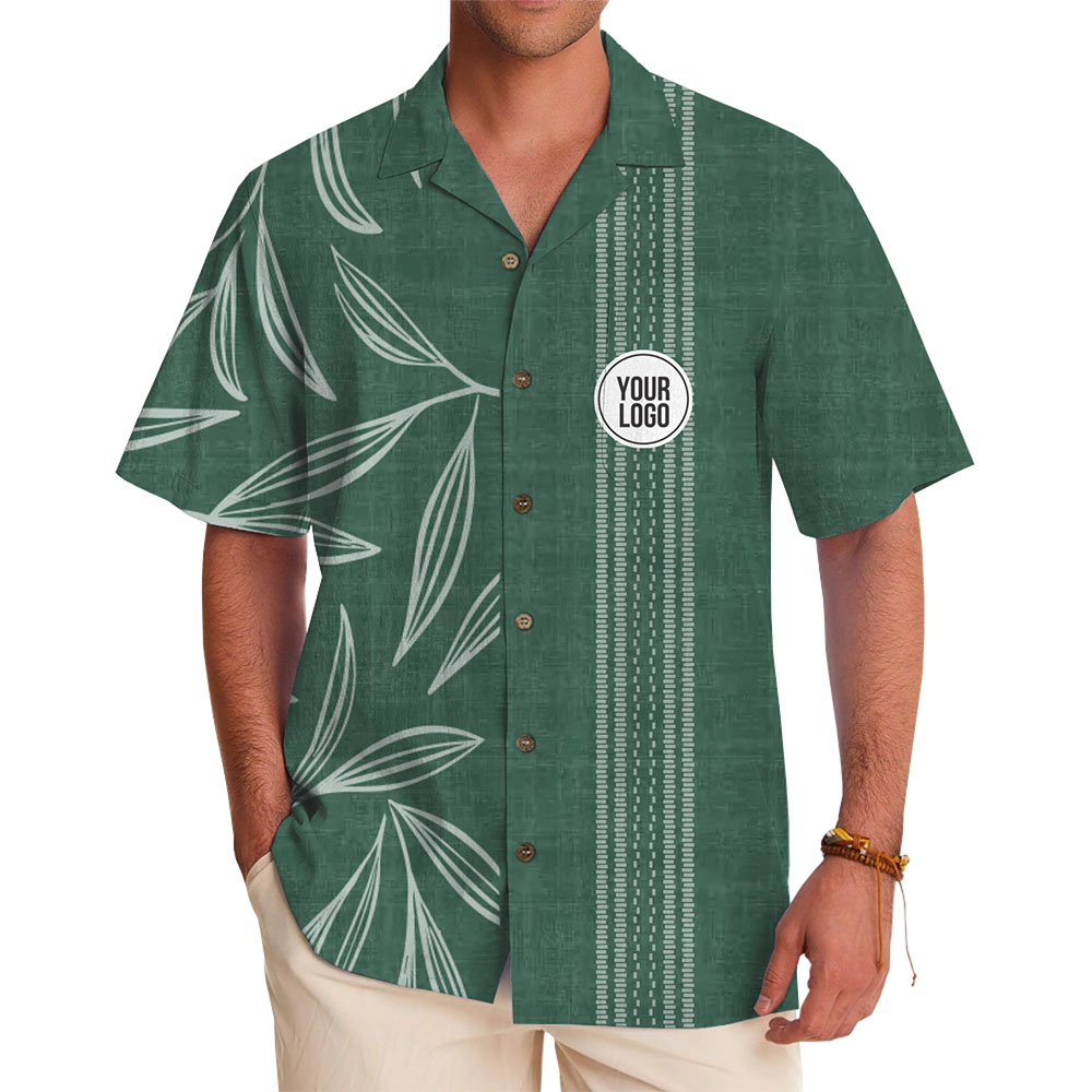 Personalized Tropical Leaf Shirt with Unique Logo Placement - variant image 1