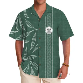 Personalized Tropical Leaf Shirt with Unique Logo Placement