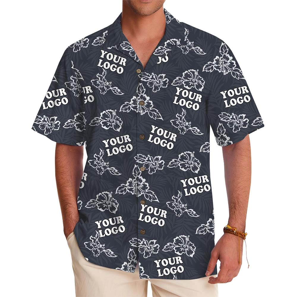 Signature Floral Logo Hawaiian Shirt With Live Preview - variant image 1