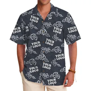 Signature Floral Logo Hawaiian Shirt With Live Preview