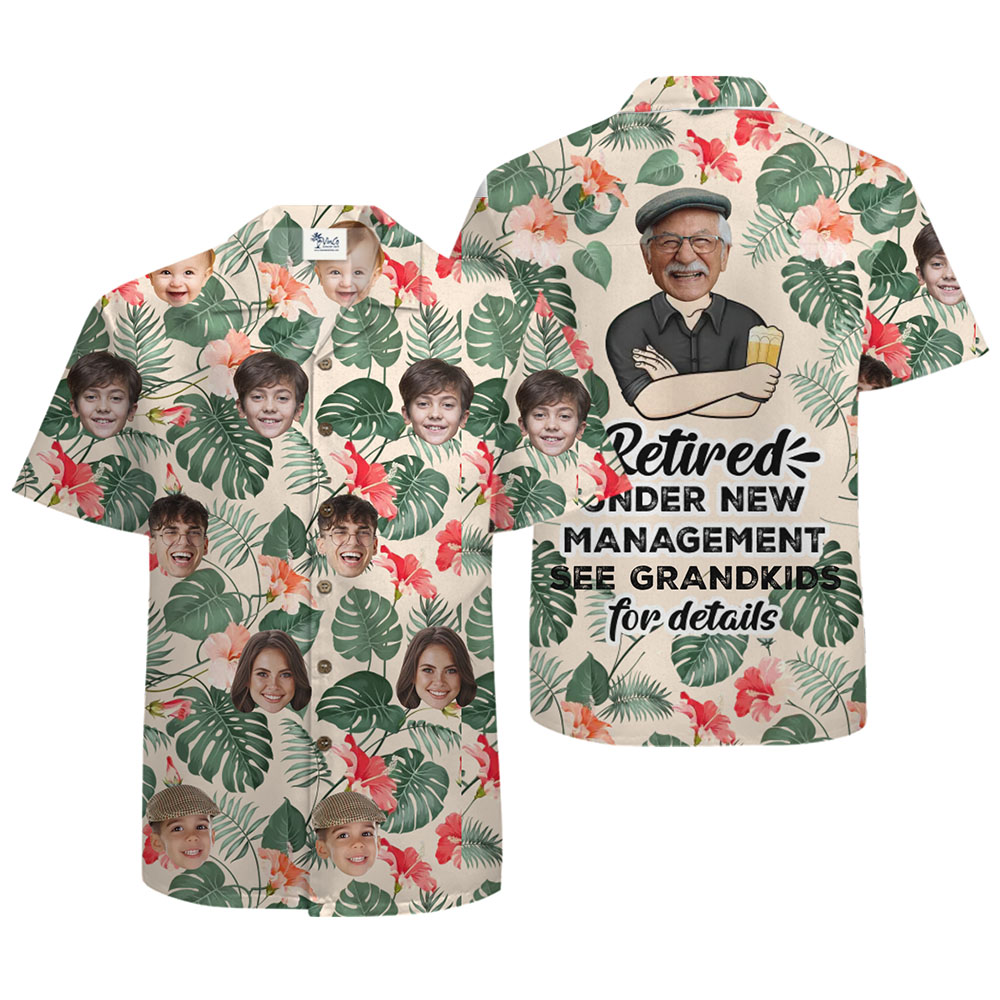 Face Personalized Retired Under New Management Aloha Shirt - variant image 1