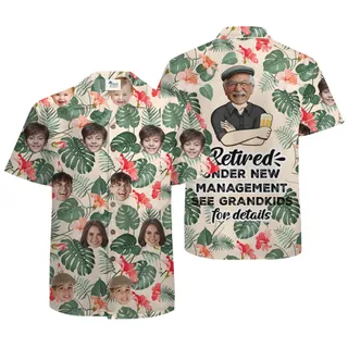 Face Personalized Retired Under New Management Aloha Shirt