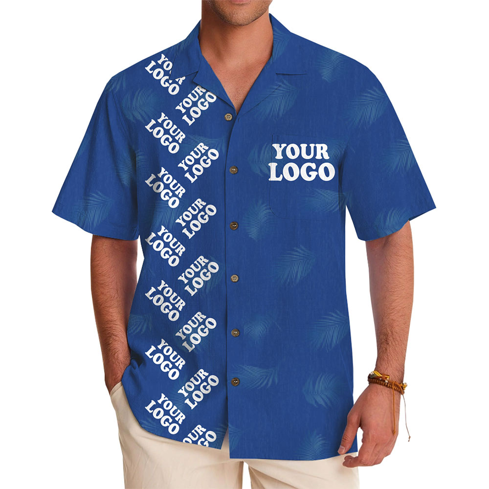 Custom Corporate Logo Palm Hawaiian Shirt - variant image 1