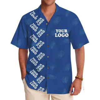 Custom Corporate Logo Palm Hawaiian Shirt