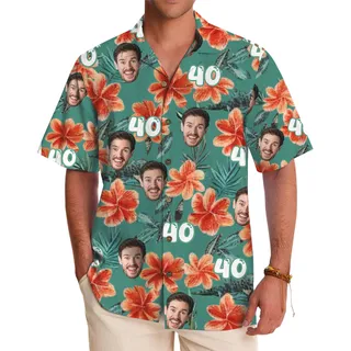 Fun and Floral Hawaiian Shirt with Your Face and Age