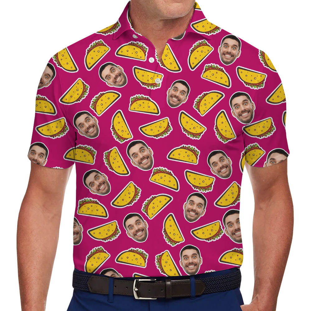 Custom Face Taco Polo Shirt With Live Preview - variant image 1