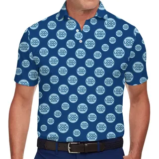 All Over Logo Custom Polo Shirt For Company And Team