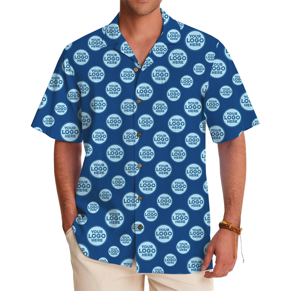 Personalized Hawaiian Shirt with Full Logo Pattern Design - variant image 1