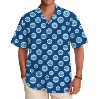Personalized Hawaiian Shirt with Full Logo Pattern Design