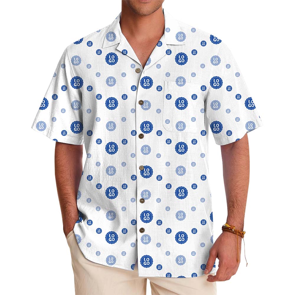 Personalized Logo Button Up Shirts With Coconut Buttons - variant image 1