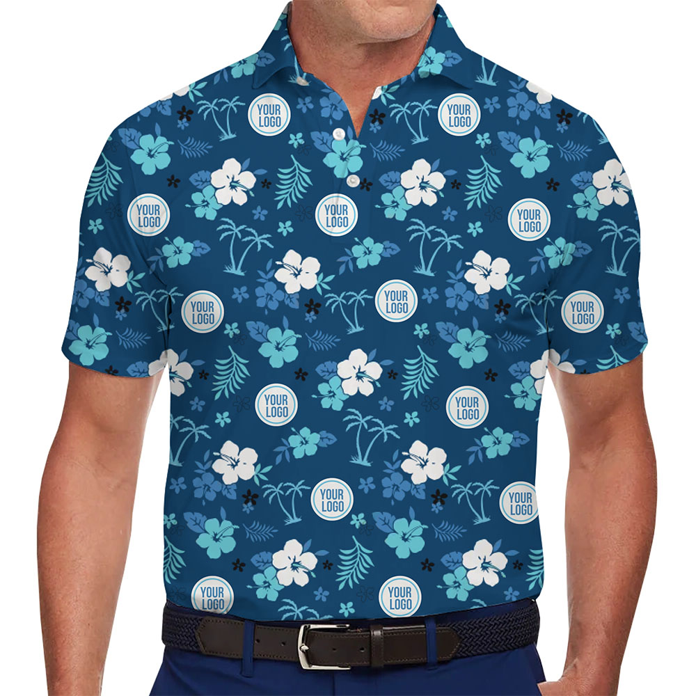 Stylish Customizable Logo Polo Shirt with Tropical Details - variant image 1