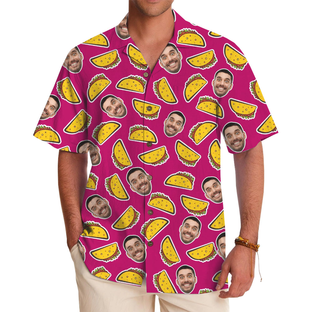[Live Preview] Custom Face Taco Hawaiian Shirt - variant image 1