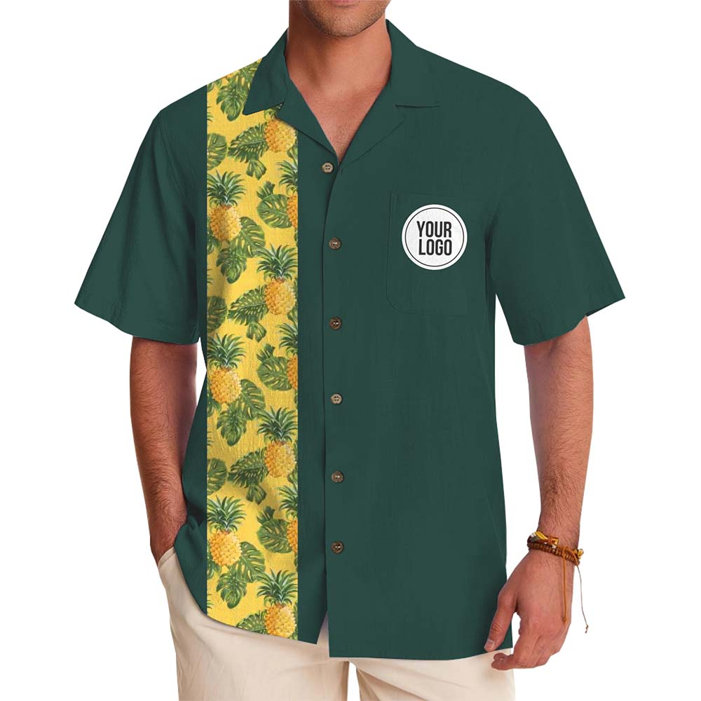 Custom Logo Front And Back Pineapple Hawaiian Shirt - variant image 1