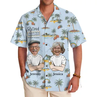 Face Personalized Retired Under New Management Hawaiian Shirt