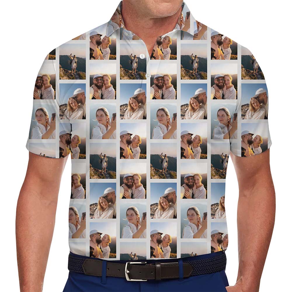 Signature 5 Photo Custom Polo Shirt With Preview - variant image 1