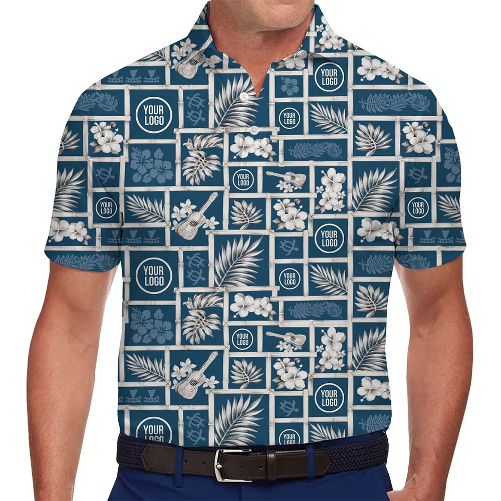 Promotional Tropical Pattern Polo Shirt With Custom Logo - variant image 1