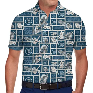 Promotional Tropical Pattern Polo Shirt With Custom Logo