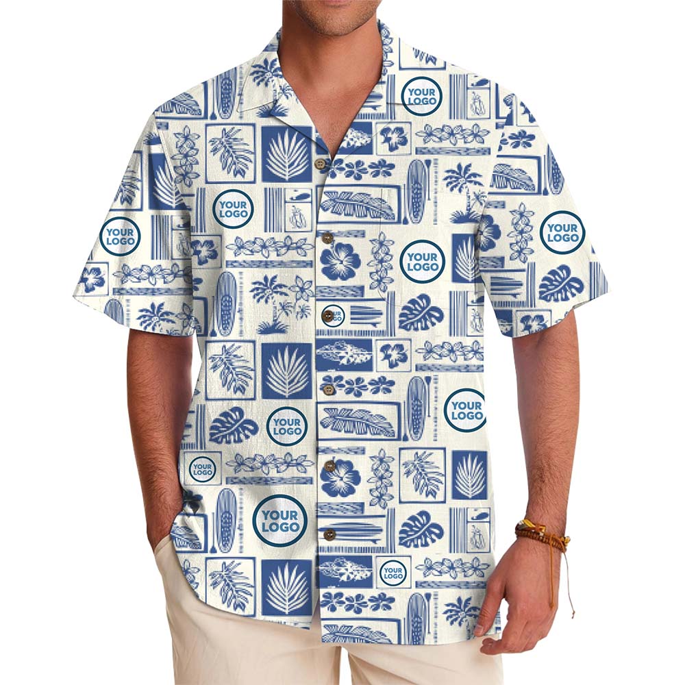 Personalized Tropical Pattern Aloha Shirt With Logo - variant image 1