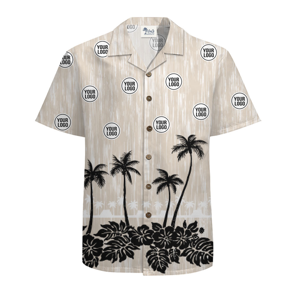 Custom Logo Palm Silhouette Hawaiian Shirts
