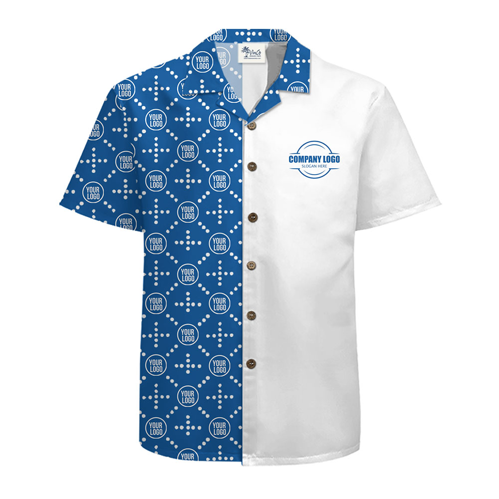 [10 Colors] Custom Company Logo Hawaiian Shirt Live Preview