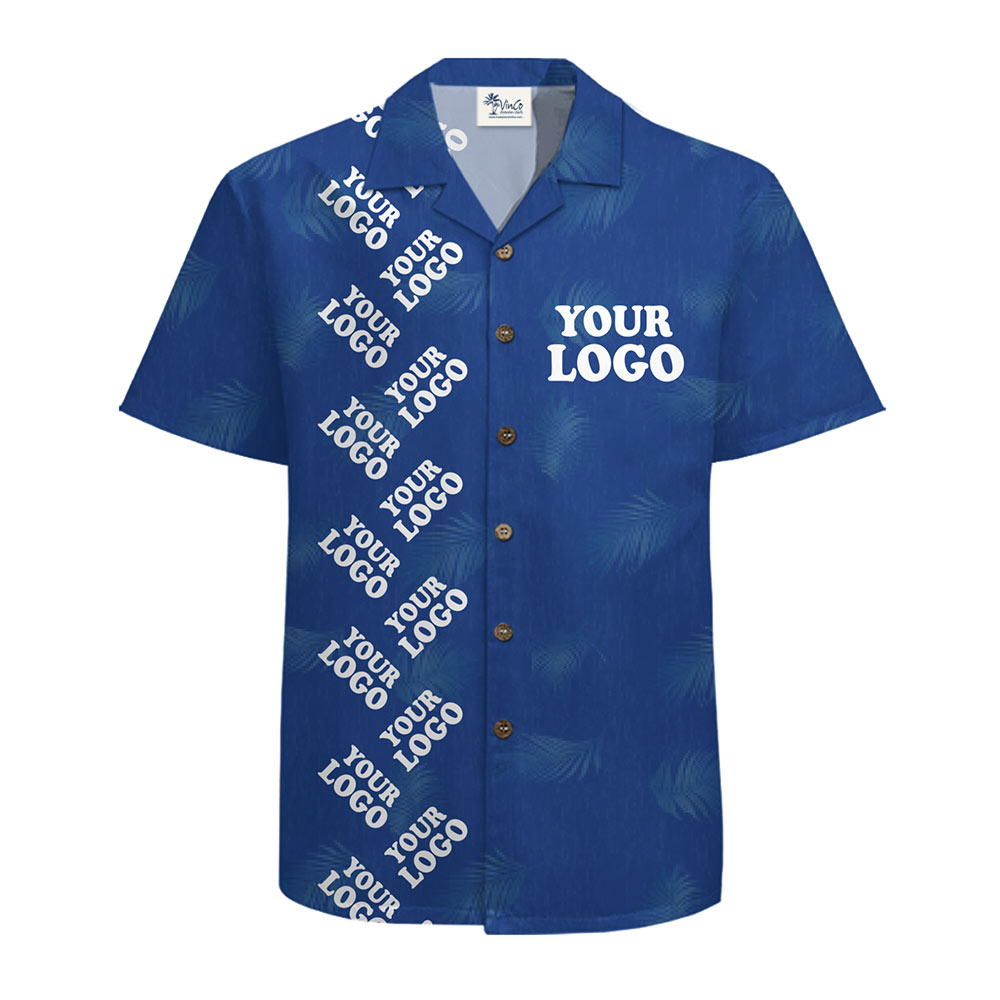 Custom Corporate Logo Palm Hawaiian Shirt