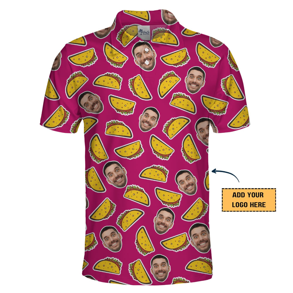 Custom Face Taco Polo Shirt With Live Preview