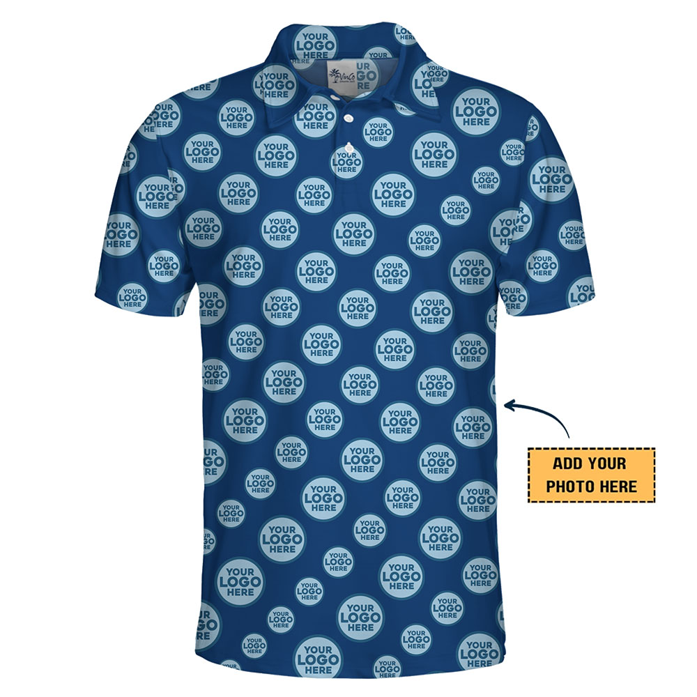 All Over Logo Custom Polo Shirt For Company And Team