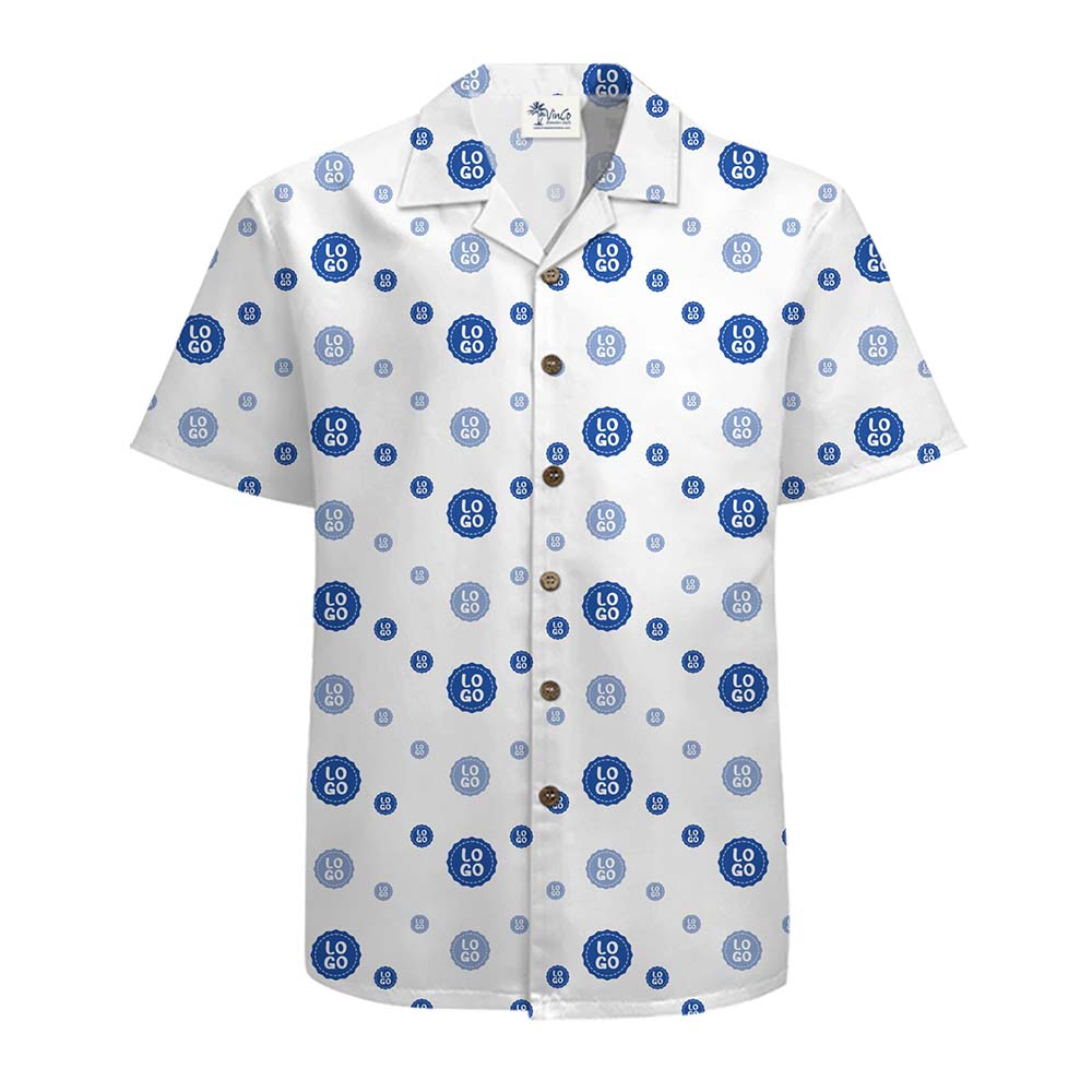 Personalized Logo Button Up Shirts With Coconut Buttons