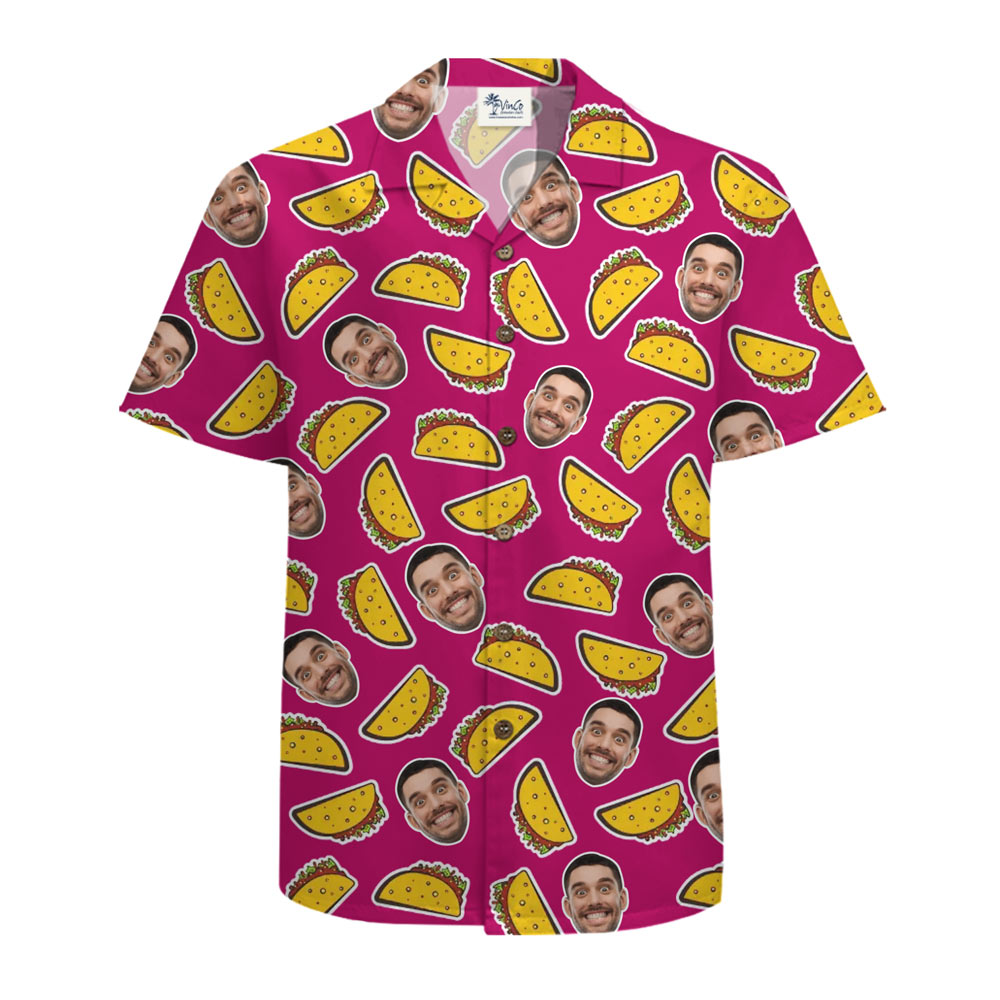 [Live Preview] Custom Face Taco Hawaiian Shirt