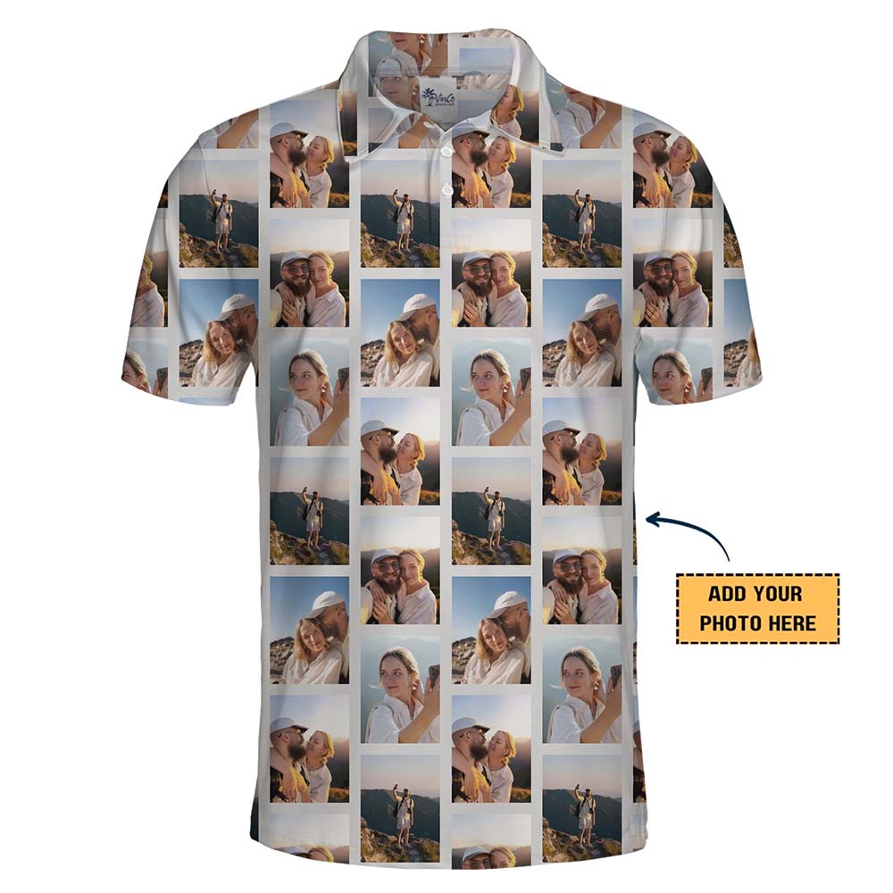 Signature 5 Photo Custom Polo Shirt With Preview