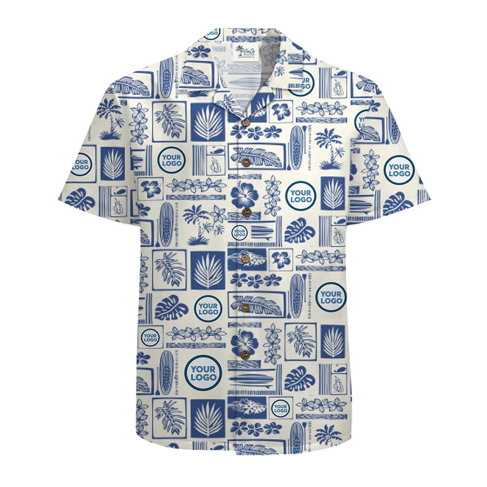 Personalized Tropical Pattern Aloha Shirt With Logo