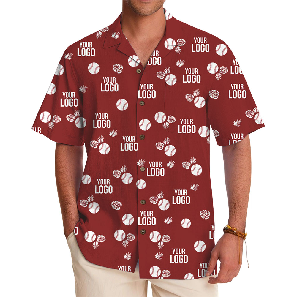 Custom Baseball Theme Hawaiian Shirt with Logo Design - variant image 1