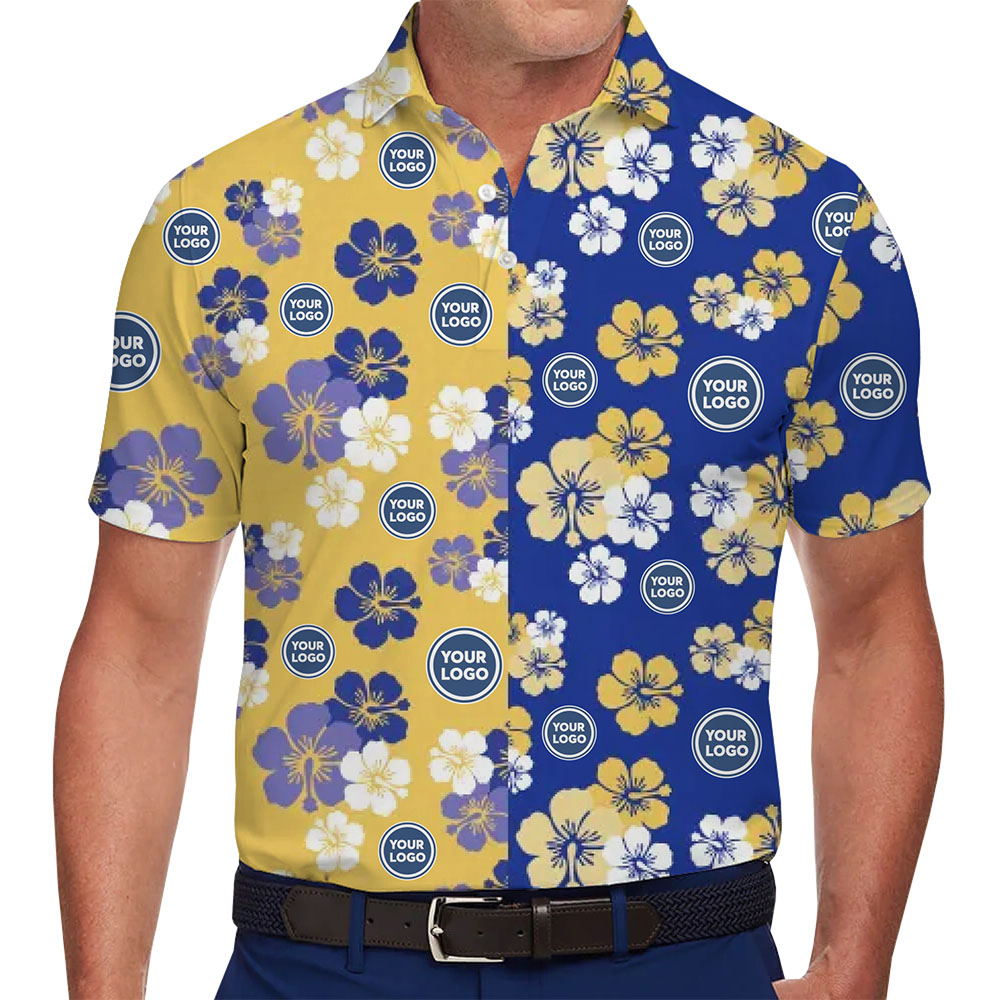 Custom Polo Shirt with Bright Floral Design and Logo - variant image 1