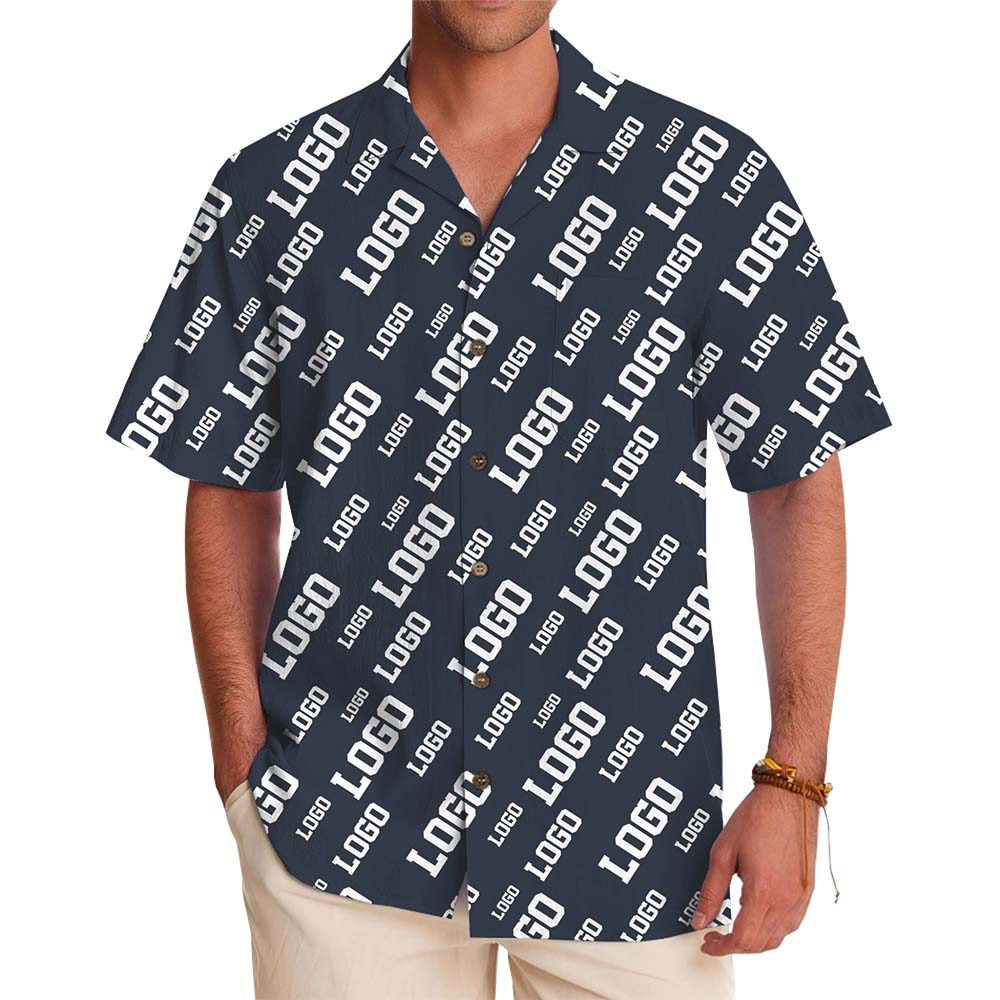 Personalized Logo Pattern Button Up Shirt With Preview - variant image 1