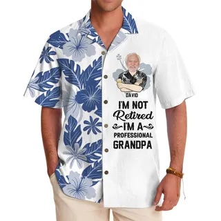 Custom Face and Name Retirement Theme Hawaiian Shirt