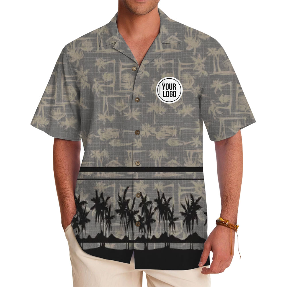 Custom Logo Palm Silhouette Hawaiian Shirt - variant image 1