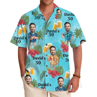 Custom Face Hawaiian Shirt for Milestone Birthdays and Celebrations