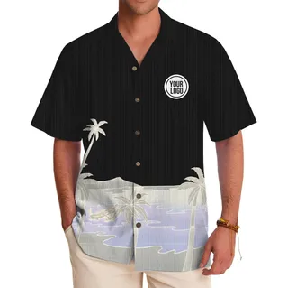 Coastal Horizon Hawaiian Shirt With Custom Logo