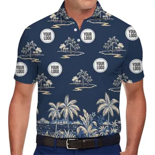 Custom Palm Tree Polo Shirt With Company Logo