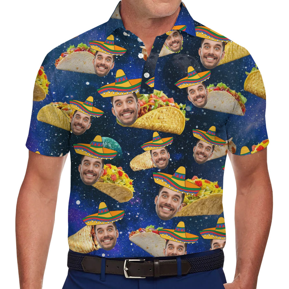 Funny Custom Face Taco Polo Shirt - variant image 1