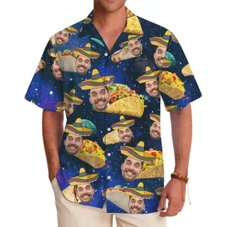 Funny Custom Face Taco Hawaiian Shirt With Live Preview
