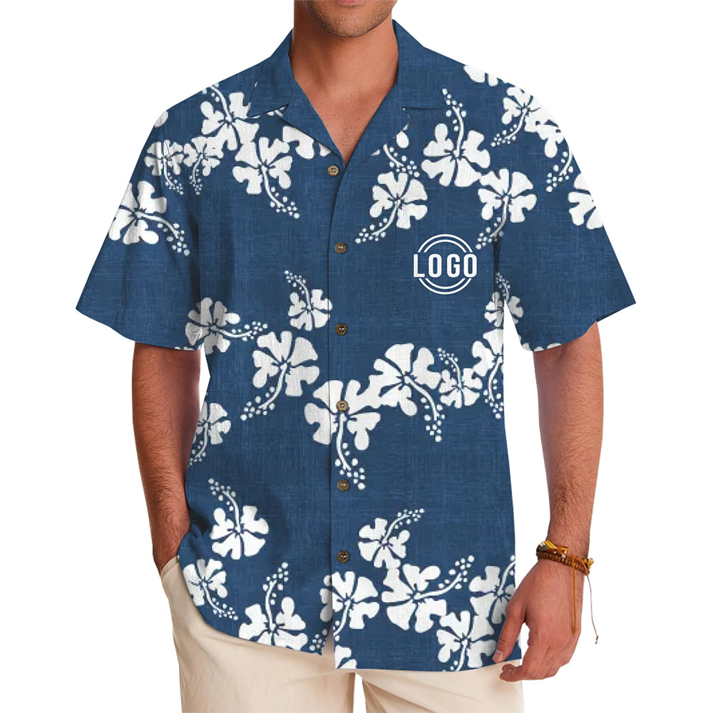 Personalized Logo Tropical Hibiscus Hawaiian Shirt for Branding - variant image 1