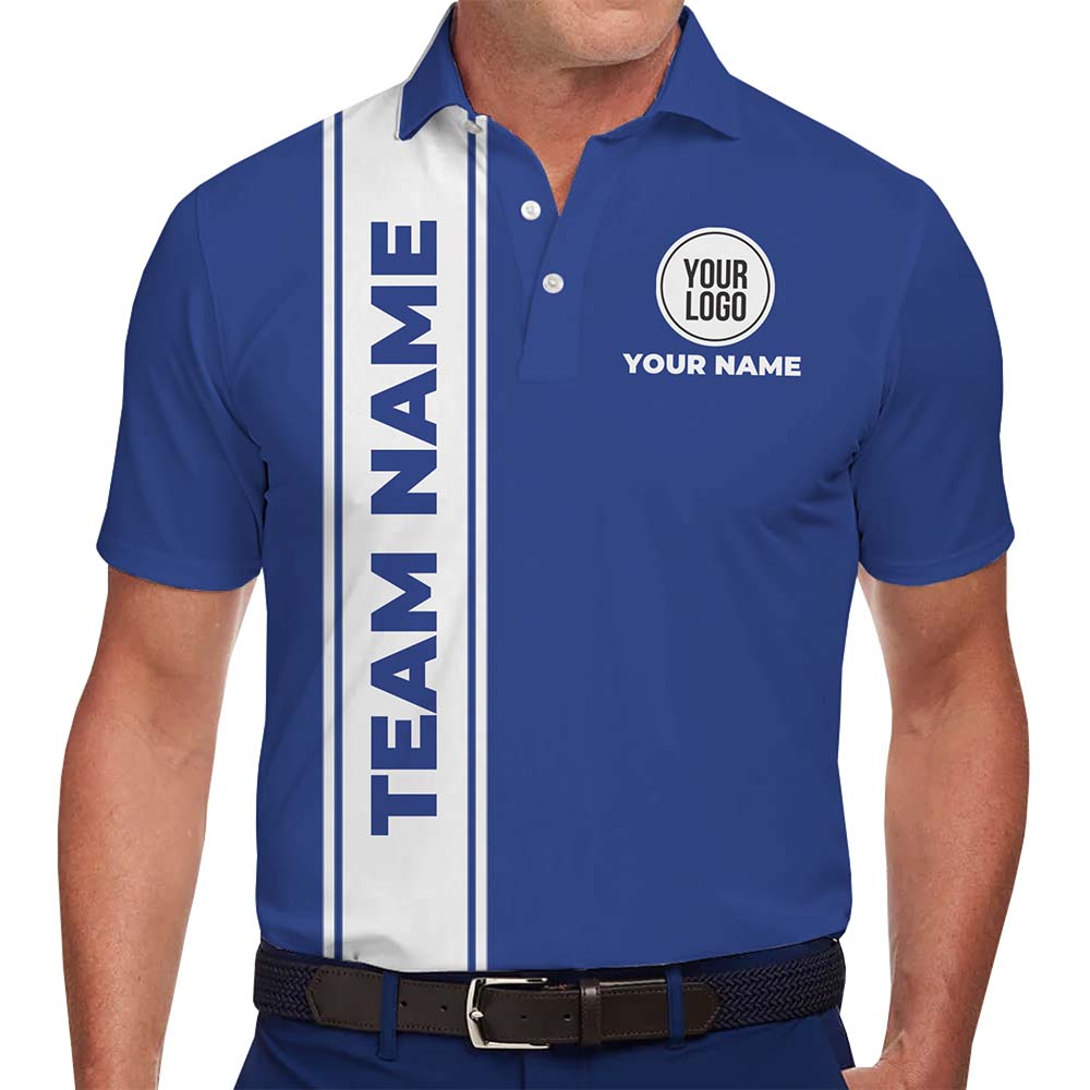 Custom Vertical Stripe Logo Polo Shirts With Text - variant image 1