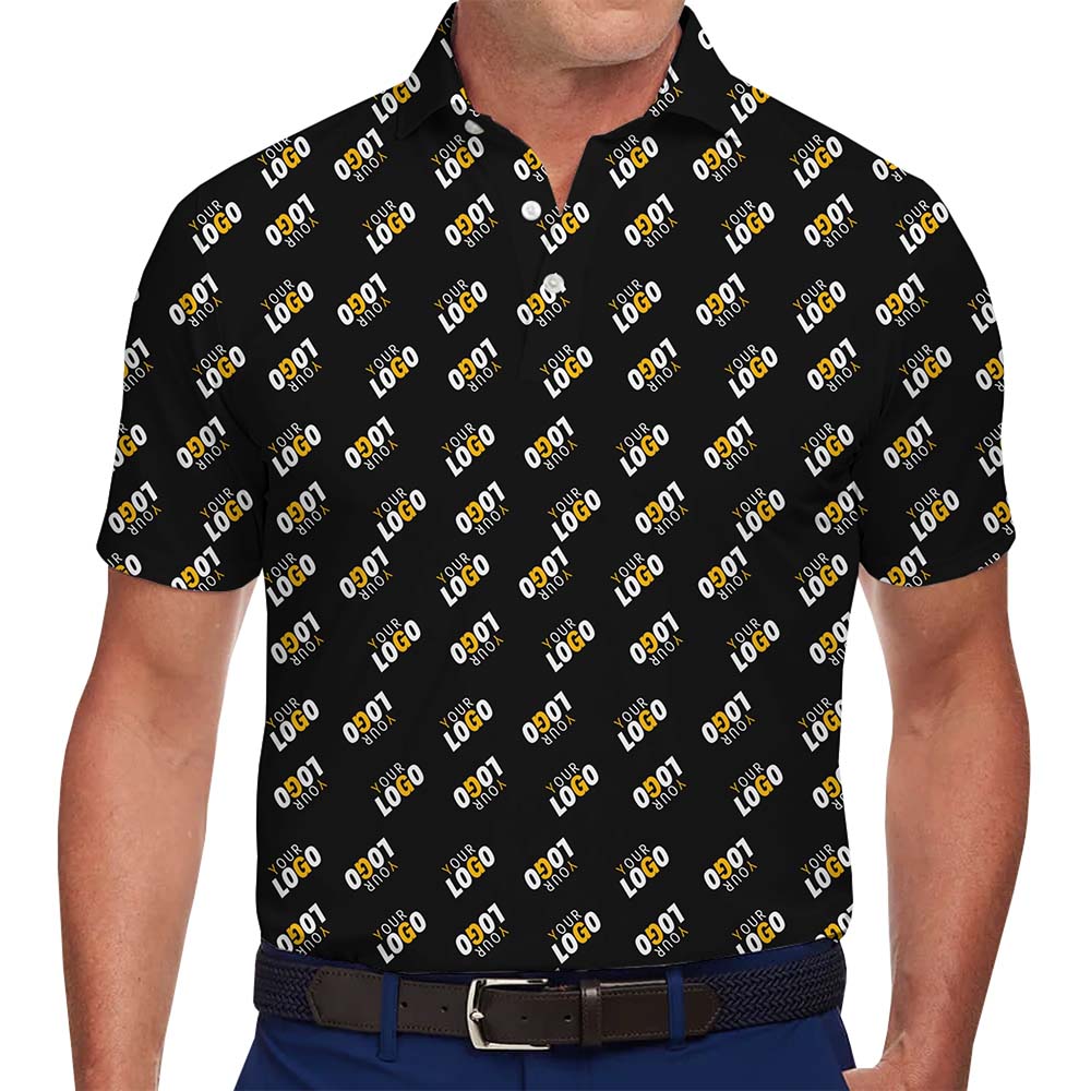 Personalized Logo Repeat Polo Shirts With Live Preview - variant image 1