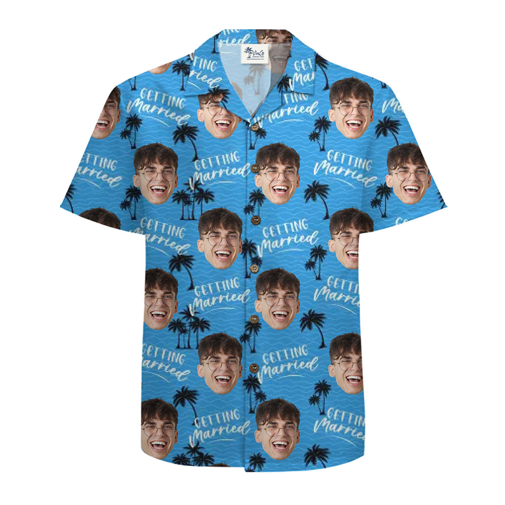 Funny Bachelor Party Hawaiian Shirt With Groom Face