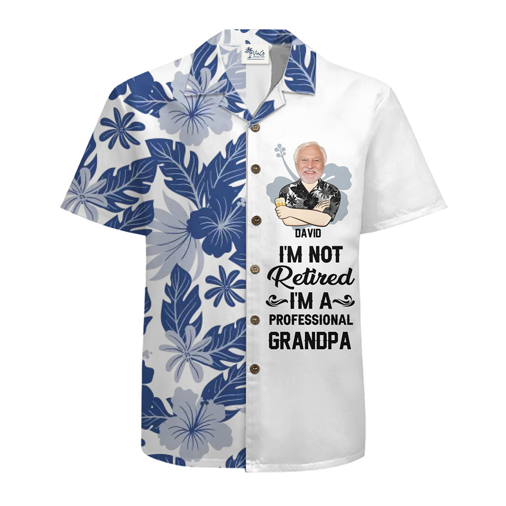 Custom Face and Name Retirement Theme Hawaiian Shirt