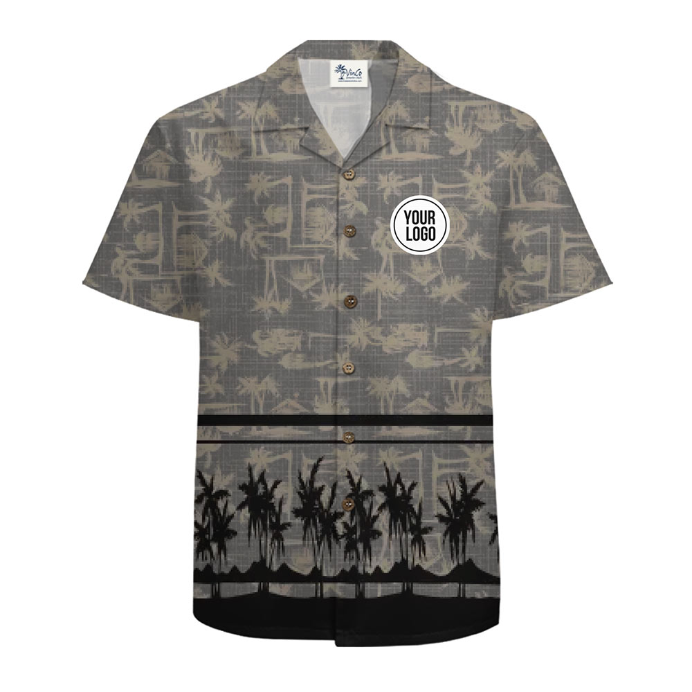 Custom Logo Palm Silhouette Hawaiian Shirt