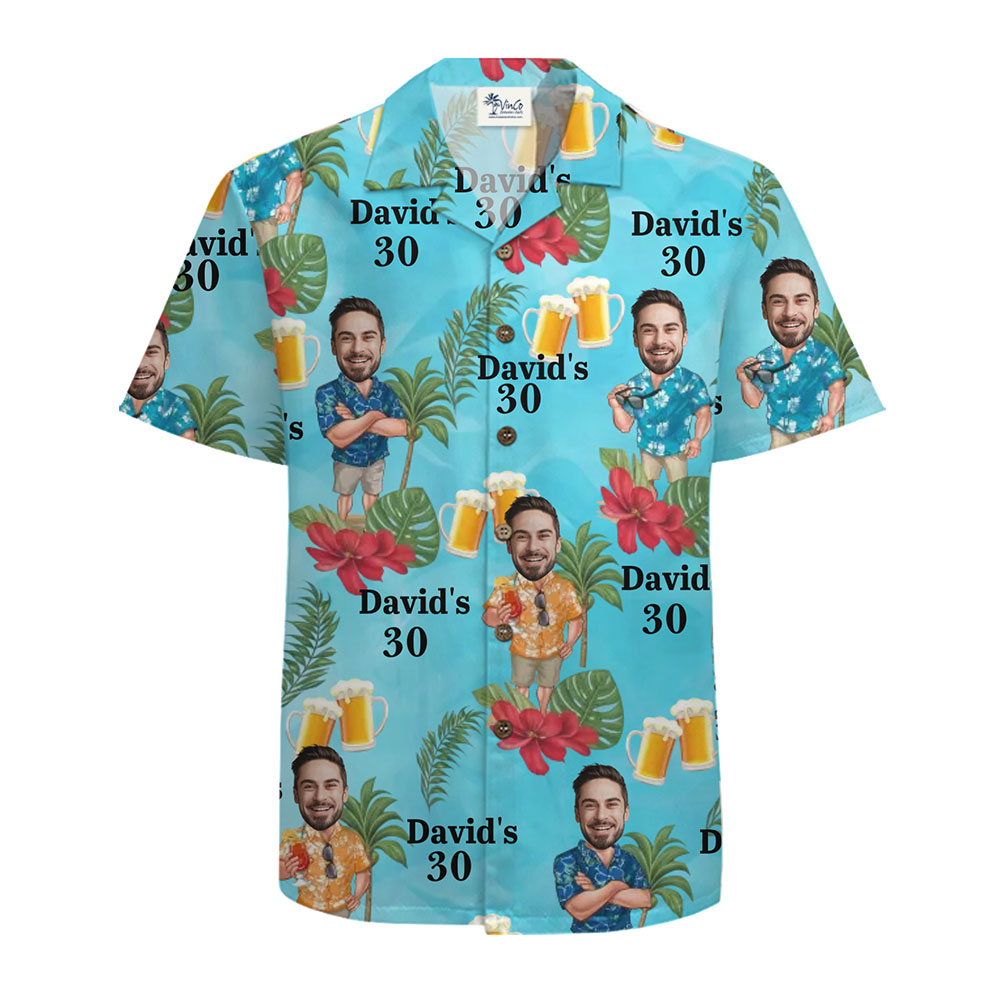 Custom Face Hawaiian Shirt for Milestone Birthdays and Celebrations