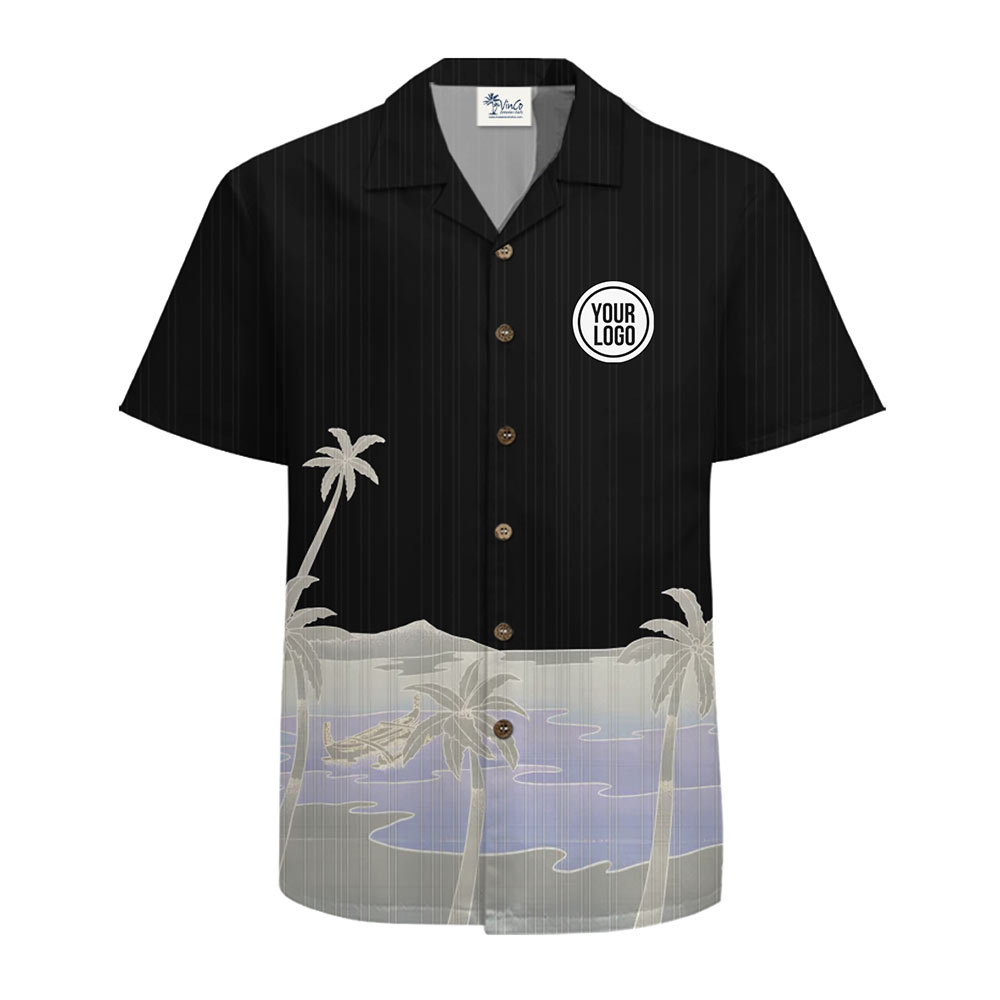 Coastal Horizon Hawaiian Shirt With Custom Logo