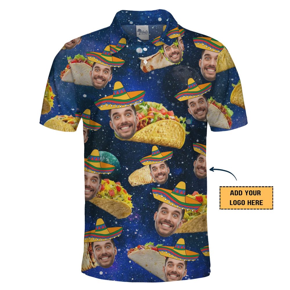 Funny Custom Face Taco Polo Shirt